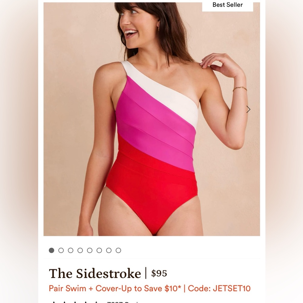 Summersalt “The Side Stroke” Lava, Hibiscus and Sand. Size XL